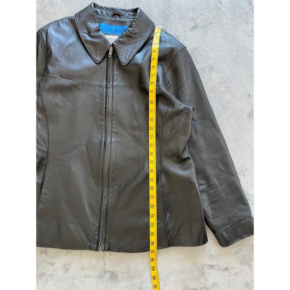 Vintage 90s Y2K Wilsons Maxima Black Leather Jacket XL Matrix Cyber Goth Grunge - Picture 10 of 16